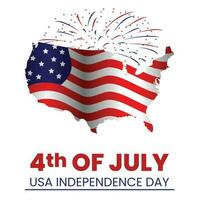 4th July wishing design vector file