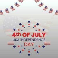 4th July wishing design vector file