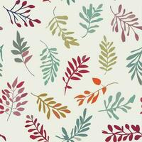 Vector Retro Vintage Festive Abstract Spring or Summer Watercolor Drawing Style Leaves Seamless Surface Pattern for Products, Fabric or Wrapping Paper Prints.