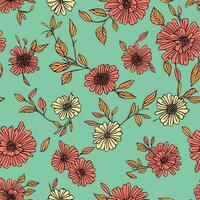 Vector Retro Vintage Abstract Floral Seamless Surface Pattern for Products or Wrapping Paper Prints.