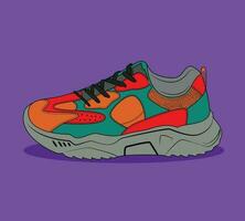 very nice sneaker shoe design. colorful stylish sneaker design. vector