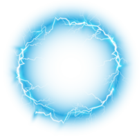 Blue Ball lightning. Abstract electric lightning strike. Light flash, thunder, spark. PNG. png