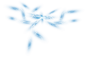 blauw magie bliksem en helder licht Effecten. kwijting elektrisch huidig. in rekening brengen huidig. natuurlijk fenomenen. png. png