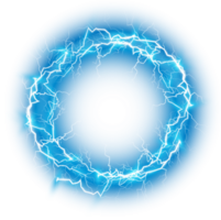 Blue Ball lightning. Abstract electric lightning strike. Light flash, thunder, spark. PNG. png