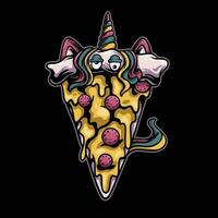 unicornio Pizza ilustración vector