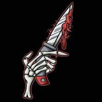 Skull Holding Knife vector