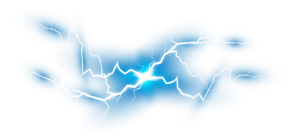 Blue Magic lightning and bright light effects. Discharge electric current. Charge current. Natural phenomena. PNG. png