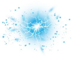 Blue Magic lightning and bright light effects. Discharge electric current. Charge current. Natural phenomena. PNG. png