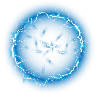 Blue Ball lightning. Abstract electric lightning strike
