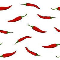 Seamless pattern of hand-drawn chilly pepper vector