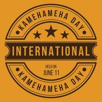 Kamehameha Day Design, Badge Design, Logo, Banner, Emblem, Seal, Sticker, Retro Badge, Vintage Badge, King Kamehameha Day is Held On June 11, Greeting Card, Stamp, Banner, Vector Illustration