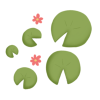 Green lotus leaf with flower png