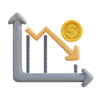 3d illustrazione il dollaro scambio Vota è caduta png