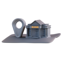 3d illustration of bank building location png