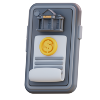 3d illustration de mobile bancaire Paiement png