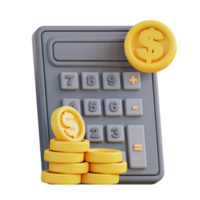 3d Illustration of a financial calculator png