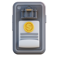 3d illustration of mobile banking payment png
