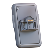 3d illustration of mobile banking png