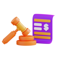 3d illustration of auction document png