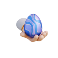 3d illustration of hand and giving easter egg png