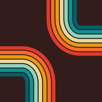 retro vintage 70s style stripes background poster lines. shapes vector design graphic 1970s retro background. abstract stylish 70s era line frame illustration.