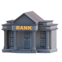 3d illustratie van een bank gebouw png
