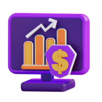 3d illustration financial security computer png