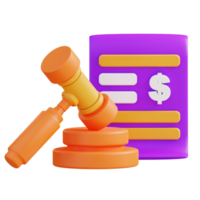 3d illustration of auction document png