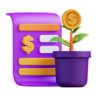 3d illustration of plant and financial investment png