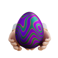 3d illustration of a hand holding an easter egg png