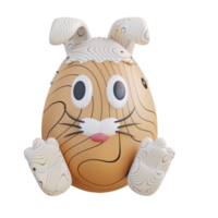 3d illustration of egg in bunny costume png