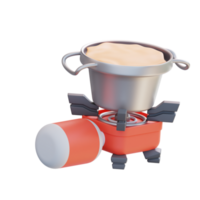 3d illustration mini camping gas spis png