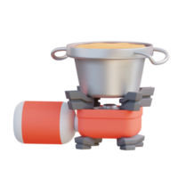 3d illustration mini camping gas spis png