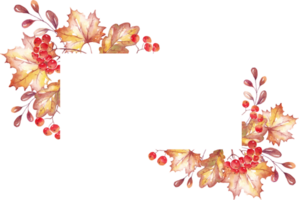 otoño hojas marco. acuarela clipart png