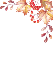 otoño hojas marco. acuarela clipart png