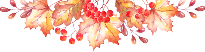 otoño hojas marco. acuarela clipart png