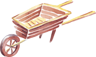 de madera vagón. acuarela clipart png