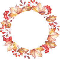 otoño hojas marco. acuarela clipart png