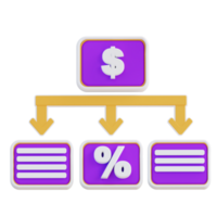 3d illustration de financier mécanisme hiérarchie png