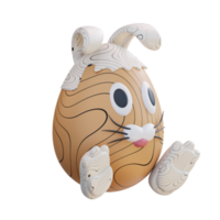 3d illustration of egg in bunny costume png