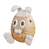 3d illustration of egg in bunny costume png