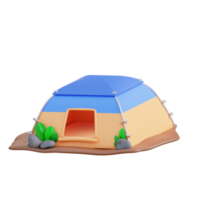 3d illustration of camping tent png