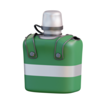 3d illustration of camping water bottle png