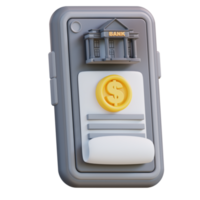 3d illustration de mobile bancaire Paiement png