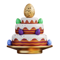 3d illustration of easter egg cake png