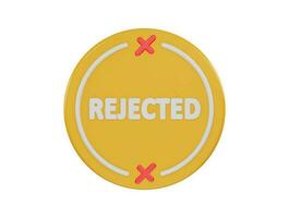 rejection icon 3d rendering vector illustration