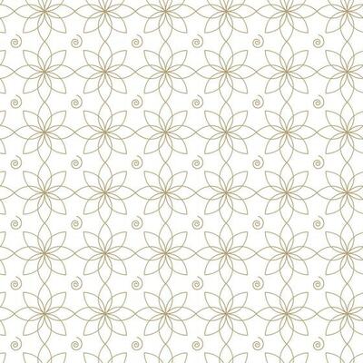 Modern vector seamless illustration. Linear gold pattern on a white background. Ornamental pattern for leaflets, printing, wallpaper, backgrounds