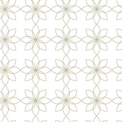 Modern vector seamless illustration. Linear gold pattern on a white background. Ornamental pattern for leaflets, printing, wallpaper, backgrounds
