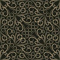Seamless pattern, golden linear pattern, monogram on a dark background. Design for banner, leaflet, print, poster, wallpaper, fabric. Abstract geometry. vector
