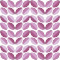 Modern minimalistic  geometric seamless pattern, rounded shapes, leaves in pink color scheme on a white background vector